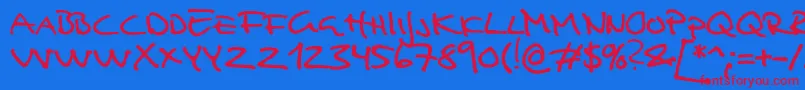 フォントAnalfabet – 赤い文字の青い背景