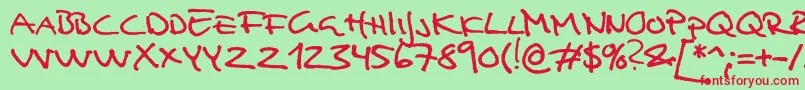 フォントAnalfabet – 赤い文字の緑の背景