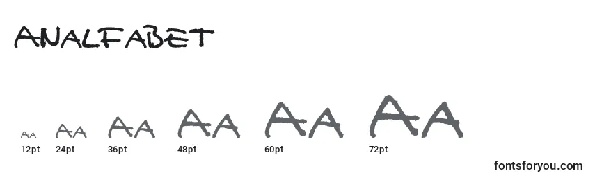 Analfabet font sizes