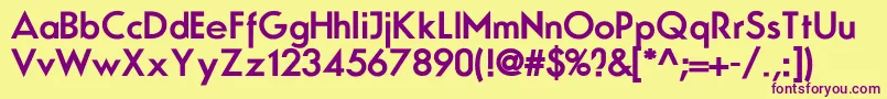 N.O.MovementBold Font – Purple Fonts on Yellow Background