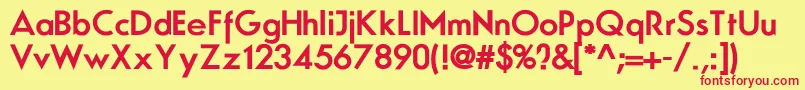 N.O.MovementBold Font – Red Fonts on Yellow Background