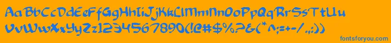 KnightsTemplar-Schriftart – Blaue Schriften auf orangefarbenem Hintergrund