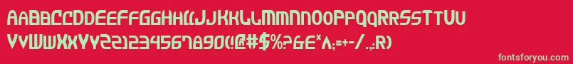 フォントJannisariesCondensed – 赤い背景に緑の文字
