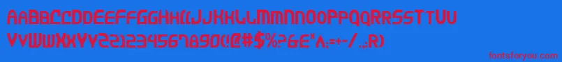 JannisariesCondensed Font – Red Fonts on Blue Background