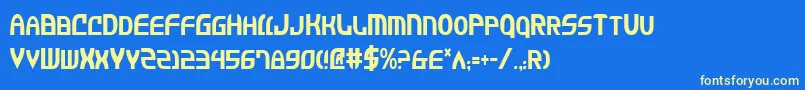 JannisariesCondensed Font – Yellow Fonts on Blue Background