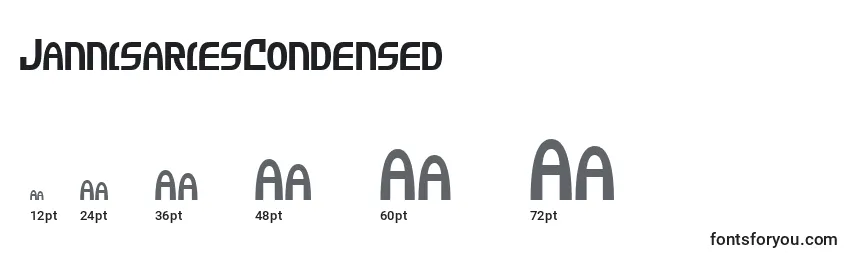 Размеры шрифта JannisariesCondensed