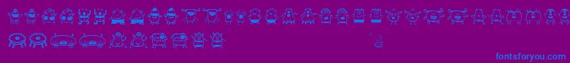 Aliendude Font – Blue Fonts on Purple Background