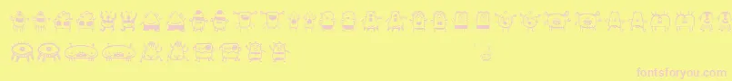 フォントAliendude – ピンクのフォント、黄色の背景