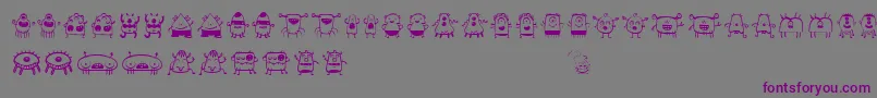 Aliendude Font – Purple Fonts on Gray Background