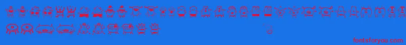 フォントAliendude – 赤い文字の青い背景
