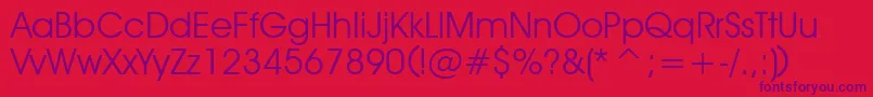 Decker-Schriftart – Violette Schriften auf rotem Hintergrund