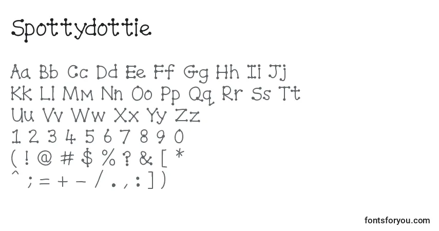 Spottydottieフォント–アルファベット、数字、特殊文字