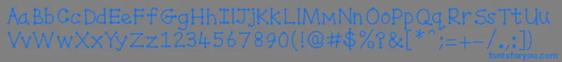 フォントSpottydottie – 灰色の背景に青い文字