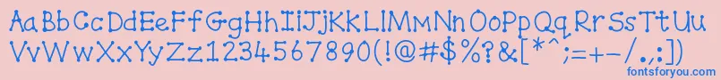 Spottydottie Font – Blue Fonts on Pink Background