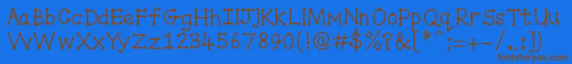 Lisätietoja Spottydottie-fontista Spottydottie-fontti – ruskeat fontit sinisellä taustalla