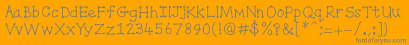 Fonte Spottydottie – fontes cinzas em um fundo laranja