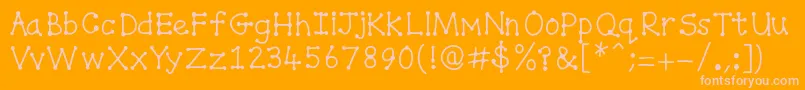 フォントSpottydottie – オレンジの背景にピンクのフォント