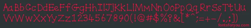 Spottydottie Font – Red Fonts on Black Background