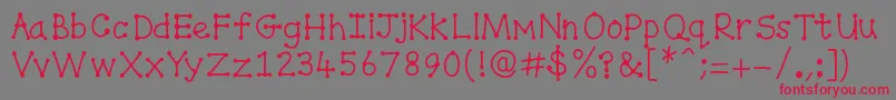 Spottydottie Font – Red Fonts on Gray Background