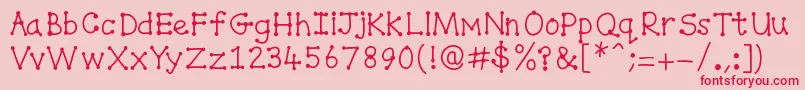 Spottydottie Font – Red Fonts on Pink Background