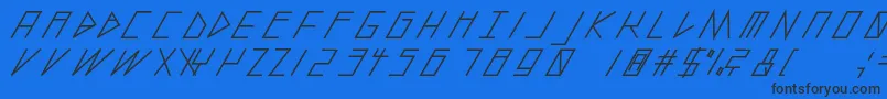 SlantedItalicShiftBold-Schriftart – Schwarze Schriften auf blauem Hintergrund