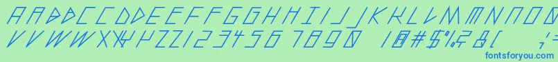 Шрифт SlantedItalicShiftBold – синие шрифты на зелёном фоне
