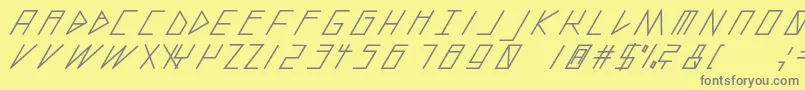 SlantedItalicShiftBold Font – Gray Fonts on Yellow Background