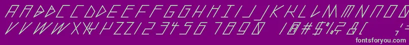 SlantedItalicShiftBold Font – Green Fonts on Purple Background