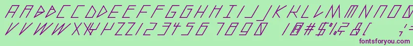 SlantedItalicShiftBold Font – Purple Fonts on Green Background
