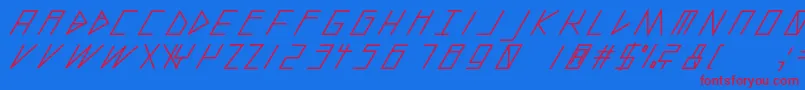 SlantedItalicShiftBold Font – Red Fonts on Blue Background