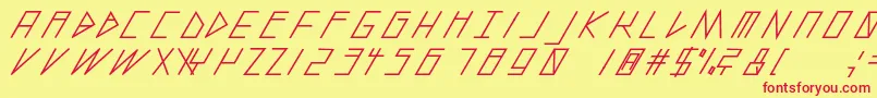 SlantedItalicShiftBold Font – Red Fonts on Yellow Background