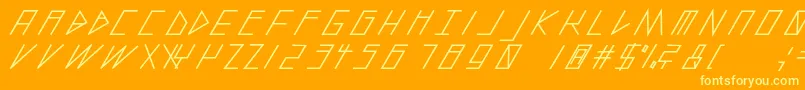 SlantedItalicShiftBold Font – Yellow Fonts on Orange Background