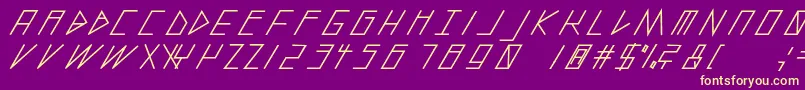 SlantedItalicShiftBold Font – Yellow Fonts on Purple Background