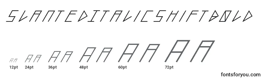 Размеры шрифта SlantedItalicShiftBold
