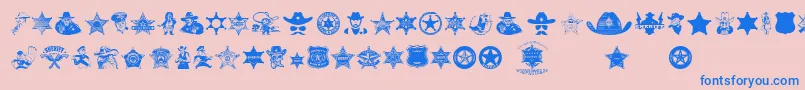 Подробнее о шрифте Sheriff Шрифт Sheriff – синие шрифты на розовом фоне