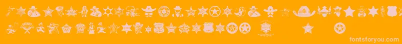 Sheriff-Schriftart – Rosa Schriften auf orangefarbenem Hintergrund