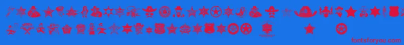 Sheriff Font – Red Fonts on Blue Background