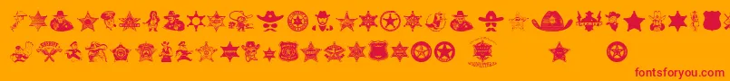 fuente Sheriff – Fuentes Rojas Sobre Fondo Naranja
