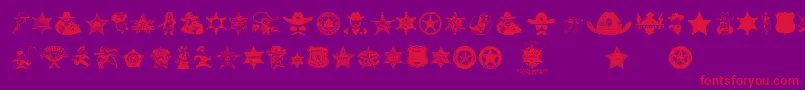 Sheriff Font – Red Fonts on Purple Background