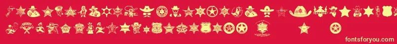 Sheriff-Schriftart – Gelbe Schriften auf rotem Hintergrund