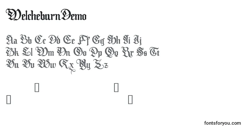 Schriftart MelcheburnDemo – Alphabet, Zahlen, spezielle Symbole