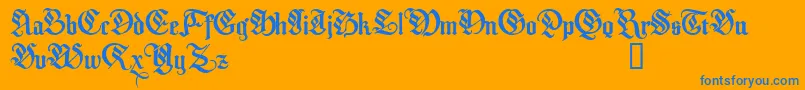 MelcheburnDemo Font – Blue Fonts on Orange Background