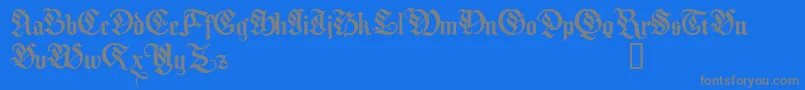 MelcheburnDemo-Schriftart – Graue Schriften auf blauem Hintergrund