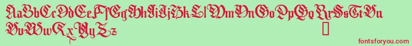 MelcheburnDemo-Schriftart – Rote Schriften auf grünem Hintergrund