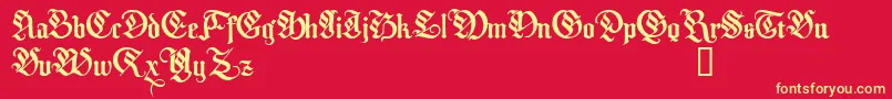 MelcheburnDemo Font – Yellow Fonts on Red Background