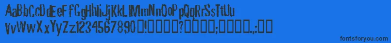 Fonte RubbingFont – fontes pretas em um fundo azul