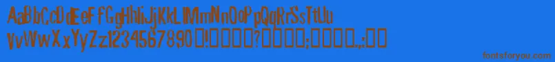 RubbingFont Font – Brown Fonts on Blue Background