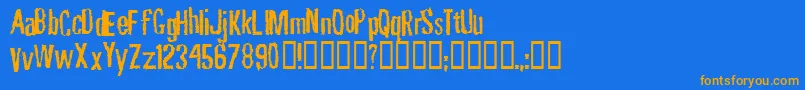 Шрифт RubbingFont – оранжевые шрифты на синем фоне