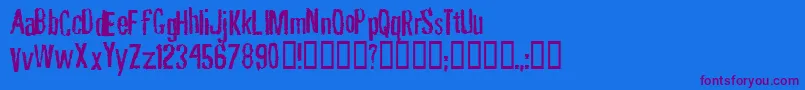 RubbingFont Font – Purple Fonts on Blue Background