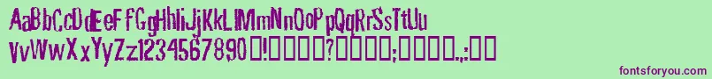Шрифт RubbingFont – фиолетовые шрифты на зелёном фоне